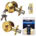 Constructor Constructor Deadbolt Door Lock Set with Single Cylinder; Polished Brass CON-DBT-PB-S
